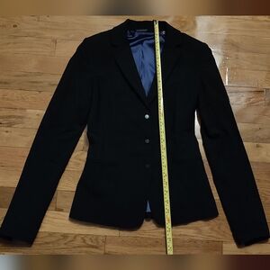Elie Tahari Black Blazer Jacket Size 0, blue liner